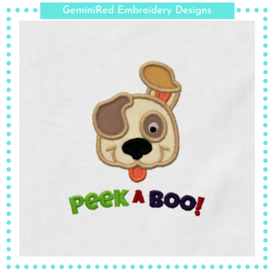 Peek-a-Boo Dog Appliqué {Four Sizes}