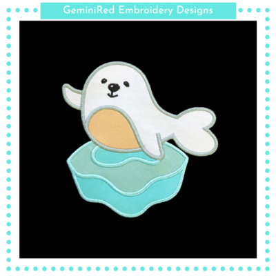 Playful Seal Appliqué {Four Sizes}