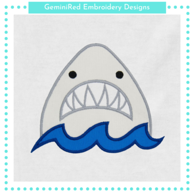 Scary Shark Appliqué {Four Sizes}