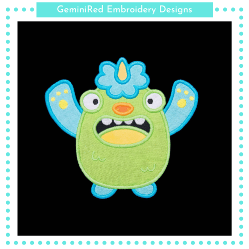 Silly Monster Appliqué {Four Sizes}