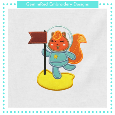 Space Squirrel Appliqué {Four Sizes}