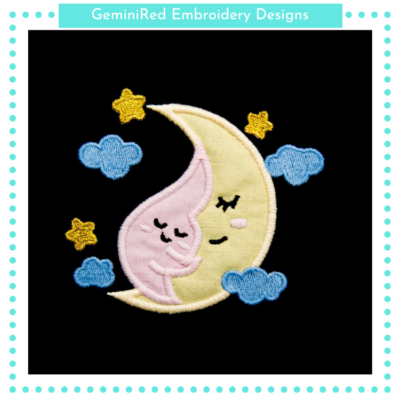 Star and Moon Cuddle Appliqué {Four Sizes}