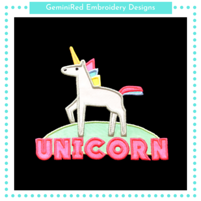 Unicorn Appliqué {Four Sizes}