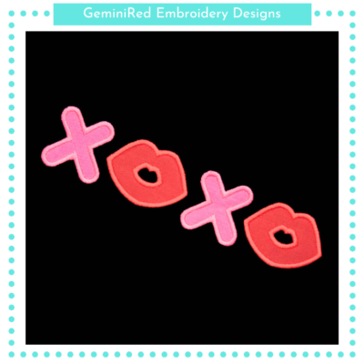 XoXo Love Kiss Appliqué {Four Sizes}