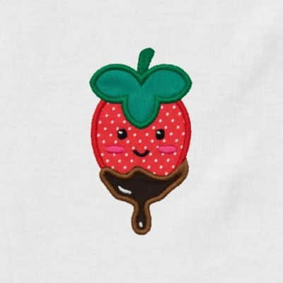 Strawberry with Chocolate Appliqué {Four Sizes}