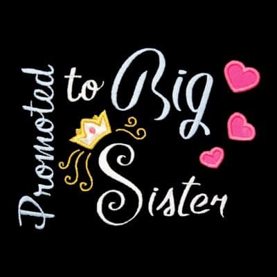 Promoted to Big Sister Appliqué {Four Sizes}