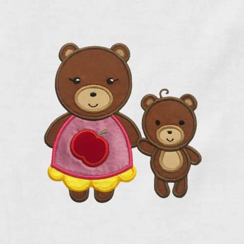 Mommy and Baby Bear Appliqué {Four Sizes}