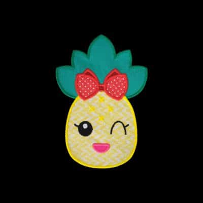 Cute Pineapple with Bow Appliqué {Four Sizes}