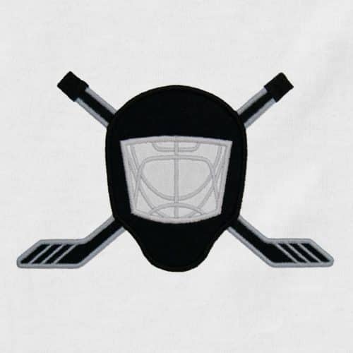 Hockey Helmet and Sticks Appliqué {Four Sizes}