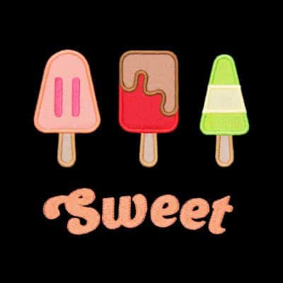 Sweet Popsicles Appliqué {Four Sizes}