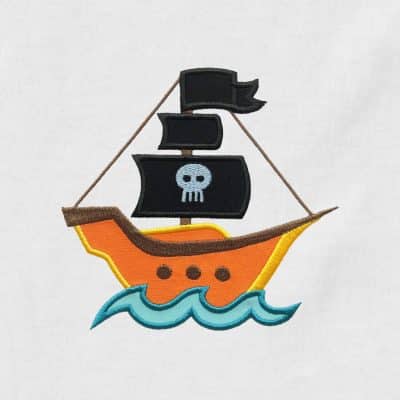 Pirate Ship Appliqué {Four Sizes}