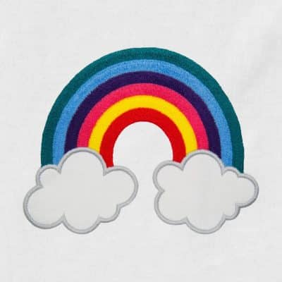 Rainbow With Cloud Appliqué {Four Sizes}
