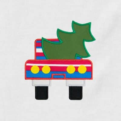 Truck with Christmas Tree Appliqué {Four Sizes}