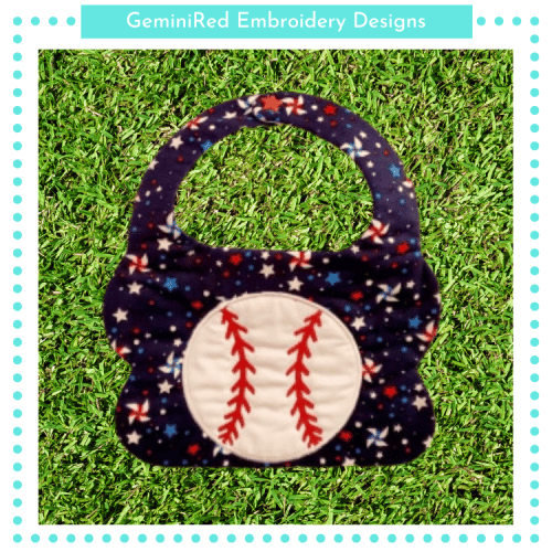 Baseball Appliqué Bib {Two Sizes}