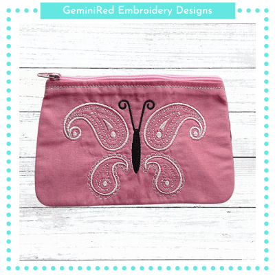Butterfly Top Zip Bag {Three Sizes}