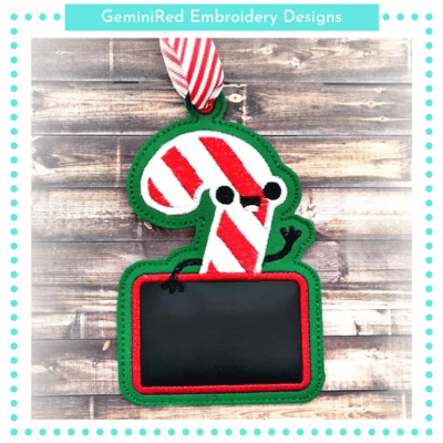 Candy Cane Gift Tag Ornament {5x7}