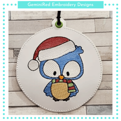 Christmas Owl Ornament {4x4}