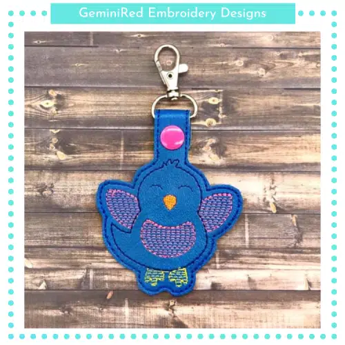 Chubby Bird Singing Key Fob {Eyelet & Snap}