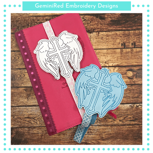 Cross with Wings Bookband {4x4}