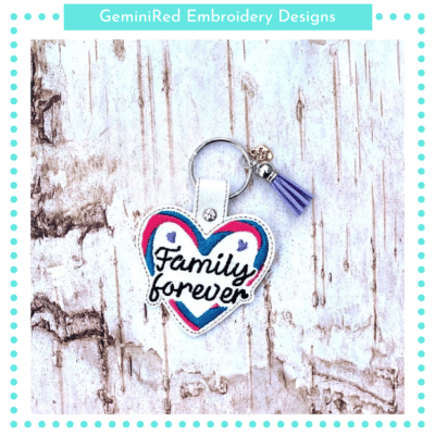 Family Forever Key Fob {Eyelet & Snap}