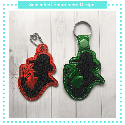 Halloween Nightmare Silhouette Key Fob {Eyelet & Snap}