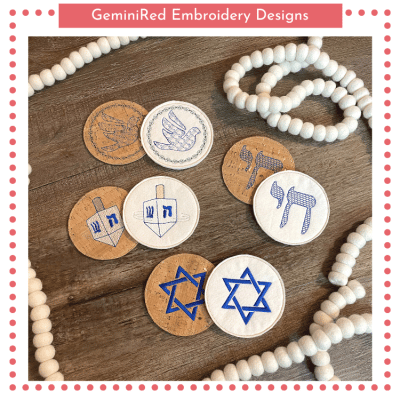 Jewish Symbols Coaster Set {4x4}