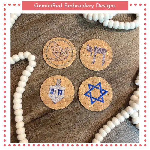 Jewish Symbols Coaster Set {4x4}