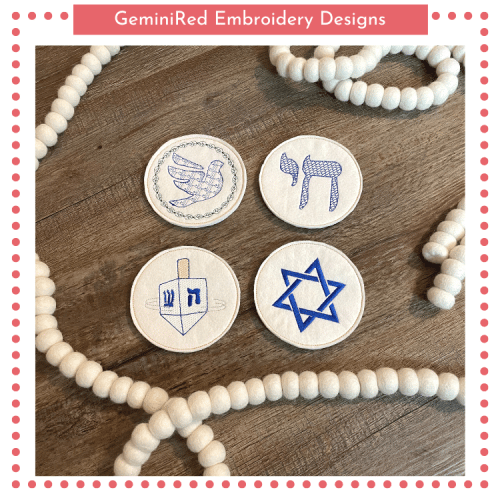 Jewish Symbols Coaster Set {4x4}