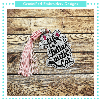 Life is Better With a Cat Bookmark {4x4}