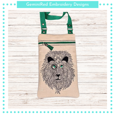 Lion with Monocle Zipper Bag {Two Sizes}