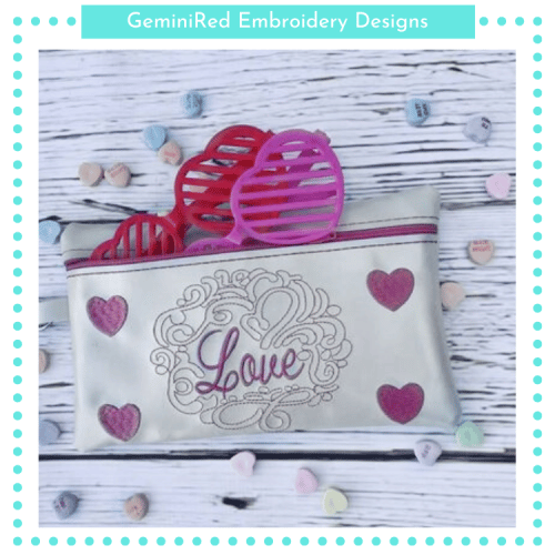 Love Zipper Bag {Three Sizes}