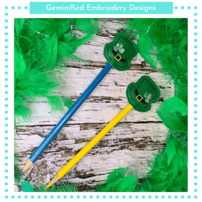 Lucky Hat Pencil Topper {4x4}