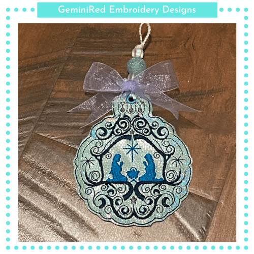 Manger Ornament {4x4}