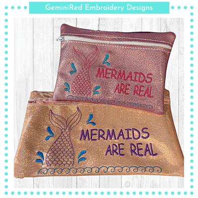 Mermaids Are Real Zipper Bag {Two Sizes}