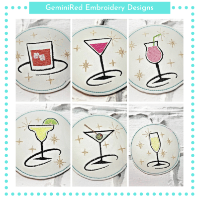 Mix Drink Coaster Set {4x4}