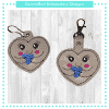 Mom and Child Heart Key Fob {Eyelet & Snap}