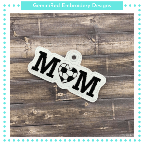 Mom Loves Soccer Key Fob {Eyelet & Snap}