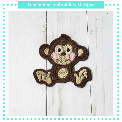 Monkey Play Animal Feltie {4x4}