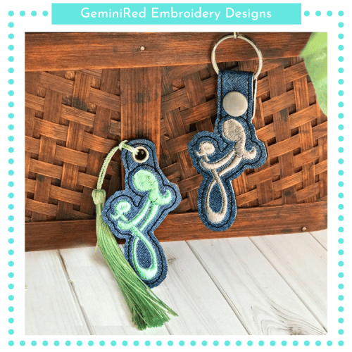 Mother & Child Semicolon Key Fob {Eyelet & Snap}