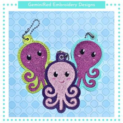 Octopus Key Fob {Eyelet & Snap}