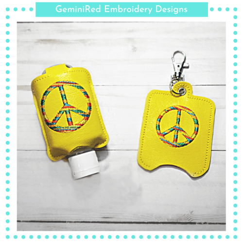 Peace Sign Sanitizer Holder {Eyelet & Snap}