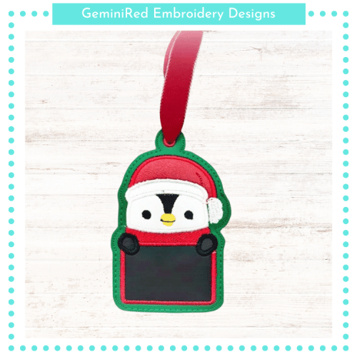 Penguin Gift Tag Ornament {4x4}