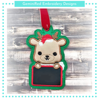 Reindeer Gift Tag Ornament {5x7}