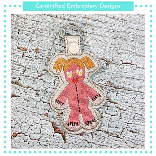 Sally Voodoo Doll Key Fob {Eyelet & Snap}