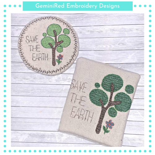 Save the Earth Cross Stitch {Two Sizes}