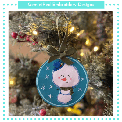 Snowman Appliqué Ornament {4x4}
