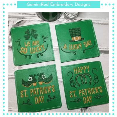 St. Patrick's Day Coaster Set {4x4}