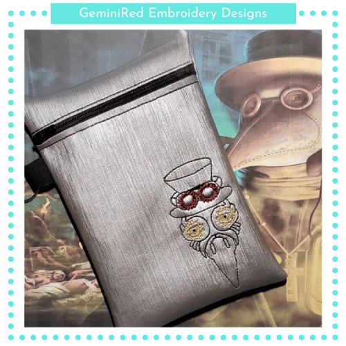 Steampunk Bird Zipper Bag {Two Sizes}