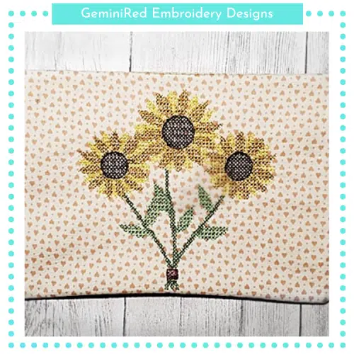 Sunflower Cross Stitch Mug Rug {5x7}