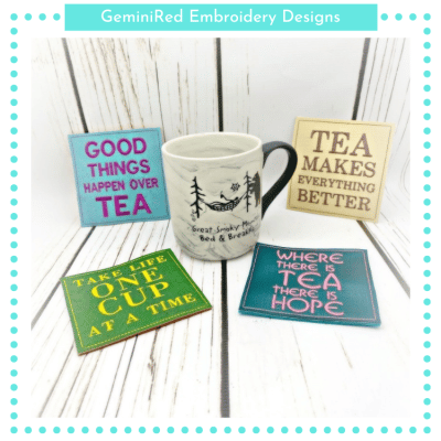 Tea Time Coaster Set {Four Designs}